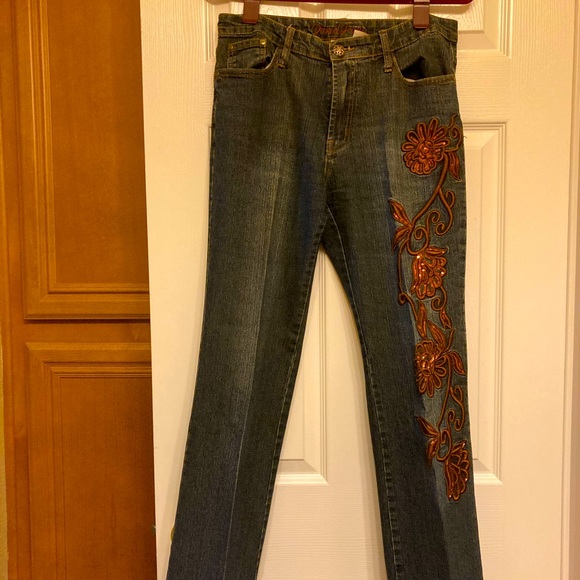 Daniel Jeans Denim - 6 for $20. Daniel Jeans with Brown Floral Embellishment